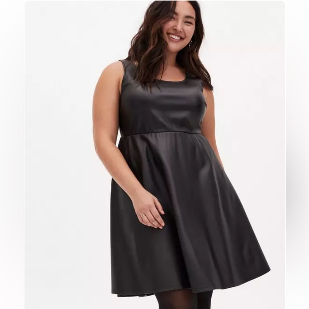 Torrid Black Faux Leather Mini Dress